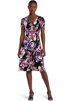 Ralph Lauren Floral Stretch Jersey Surplice Dress