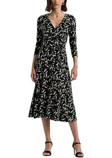 Ralph Lauren Floral Surplice Stretch Jersey Dress