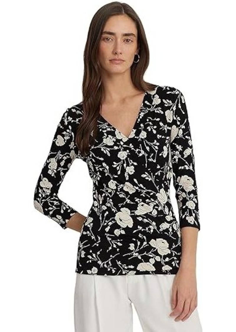 Ralph Lauren Floral Surplice Stretch Jersey Top