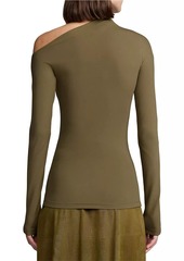 Ralph Lauren Fluid Jersey One-Shoulder Top