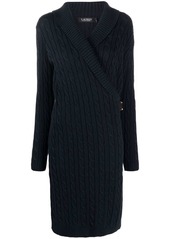 Ralph Lauren gassed cable-knit wrap dress