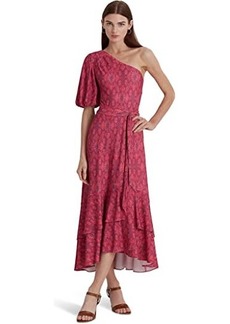 Ralph Lauren Geo-Print Jersey One-Shoulder Dress