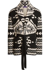 Ralph Lauren geometric pattern belted cardigan