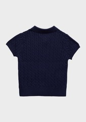 Ralph Lauren Girl's Cotton Mini Cable-Knit Short-Sleeve Polo Sweater, Size 3-6X