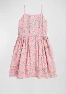 Ralph Lauren Girl's Floral-Print Linen Dress, Size 7-16