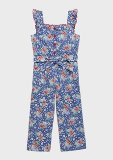 Ralph Lauren Girl's Floral-Print Wide Leg Jumpsuit, Size 4-6X