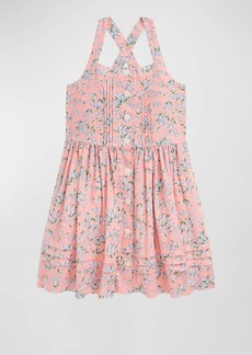 Ralph Lauren Girl's Linen Floral-Print Dress, Size 2-6X