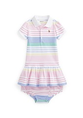 Ralph Lauren Girl's Multicolor Striped Polo Dress w/ Bloomers, Size 6-24M