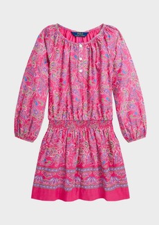 Ralph Lauren Girl's Paisley Cotton Batiste Dress, Size 2-6X