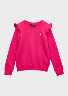 Ralph Lauren Girl's Ruffled Terry Sweatshirt, Size 2-6X