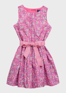 Ralph Lauren Girl's Sleeveless Cotton Poplin Fit & Flare Dress, Size 2-6X