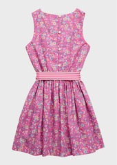 Ralph Lauren Girl's Sleeveless Cotton Poplin Fit & Flare Dress, Size 2-6X