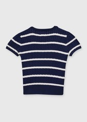 Ralph Lauren Girl's Striped Cotton Short-Sleeve Sweater, Size 2-6X