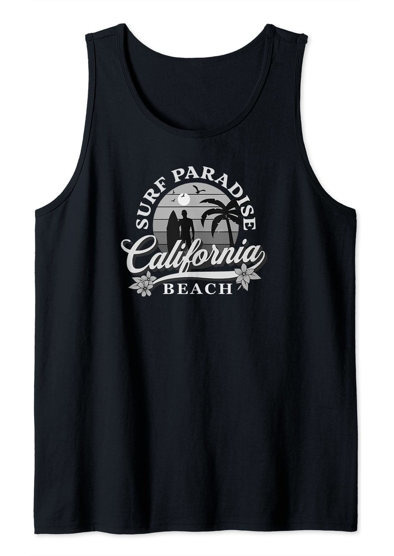 Ralph Lauren Grey-scale Surfing Design Surf Paradise at California Beach Tank Top