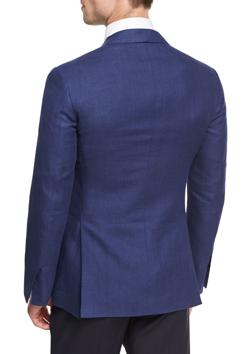 Ralph Lauren Herringbone Linen-Wool Sport Coat Blue | Sportcoats Blazers