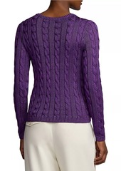 Ralph Lauren High Shine Silk Cable-Knit Sweater