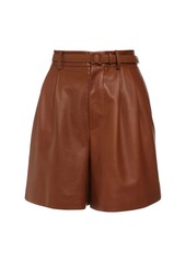 Ralph Lauren High Waist Leather Shorts