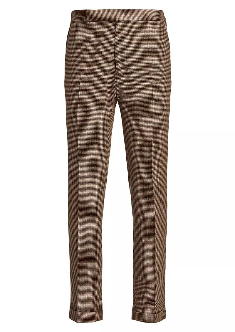 Ralph Lauren Houndstooth Wool-Blend Straight-Leg Trousers