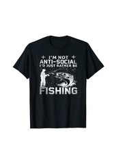 Ralph Lauren I'm Not Anti-Social I'd Just Rather Be Fishing ...Really! T-Shirt