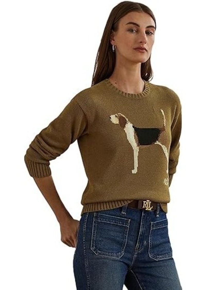 Ralph Lauren Intarsia-Knit Beagle Cotton Sweater