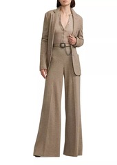 Ralph Lauren Isaiah Herringbone Wool-Silk Wide-Leg Trousers