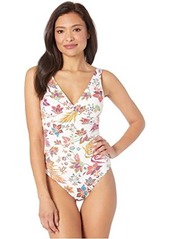 Ralph Lauren Jacobean Floral Over the Shoulder Underwire Mio One-Piece Swimsuit