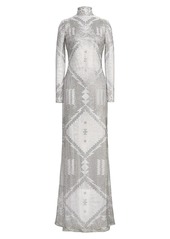 Ralph Lauren Janison Glass-Embellished Gown