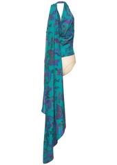 Ralph Lauren Jarvis Printed Satin Scarf Bodysuit