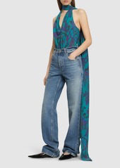 Ralph Lauren Jarvis Printed Satin Scarf Bodysuit