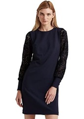 Ralph Lauren Jersey Lace-Sleeve Dress