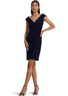 Ralph Lauren Jersey Off-the-Shoulder Cocktail Dress