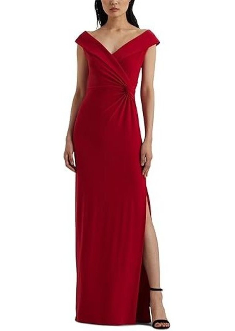 Ralph Lauren Jersey Off-the-Shoulder Gown