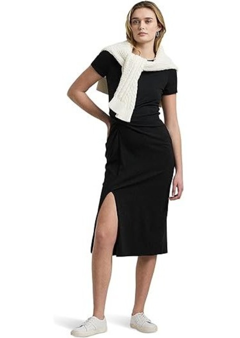 Ralph Lauren Jersey Twist-Front Midi Dress