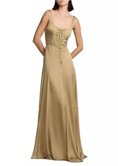 Ralph Lauren Julie Silk Charmeuse Corset Gown