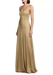 Ralph Lauren Julie Silk Charmeuse Corset Gown