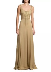 Ralph Lauren Julie Silk Charmeuse Corset Gown