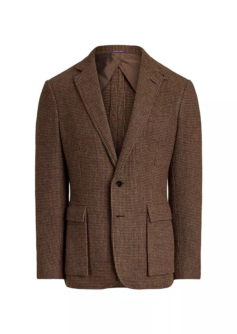 Ralph Lauren Kent Houndstooth Wool-Cashmere Single-Breasted Jacket