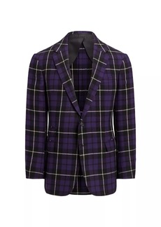 Ralph Lauren Kent Plaid Cashmere Two-Button Suit Jacket