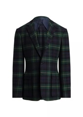 Ralph Lauren Kent Plaid Wool-Cashmere Single-Breasted Jacket