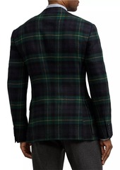 Ralph Lauren Kent Plaid Wool-Cashmere Single-Breasted Jacket