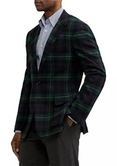 Ralph Lauren Kent Plaid Wool-Cashmere Single-Breasted Jacket