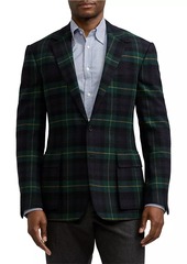 Ralph Lauren Kent Plaid Wool-Cashmere Single-Breasted Jacket