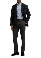 Ralph Lauren Kent Plaid Wool-Cashmere Single-Breasted Jacket