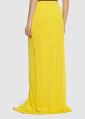 Ralph Lauren Knot & Split Satin Long Skirt