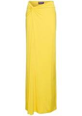 Ralph Lauren Knot & Split Satin Long Skirt