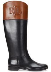 Lauren Ralph Lauren Women's Justine Ii Riding Boots - Black, Deep Saddle Tan