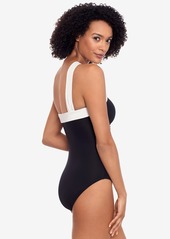Lauren by Ralph Lauren Bel Air Colorblocked One-Piece Swimsuit - Black
