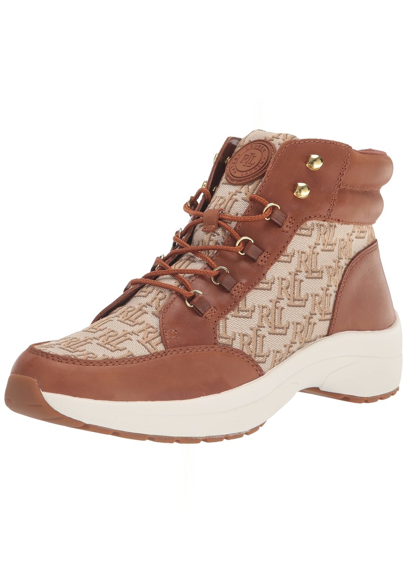 Lauren Ralph Lauren Women's Rylee Hiker Sneaker Khaki/DEEP Saddle TAN