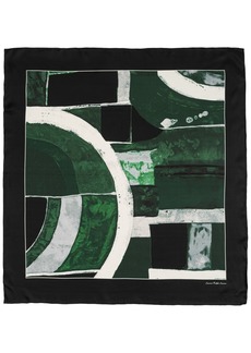 Lauren Ralph Lauren Abstract Art Deco Square Scarf - Black