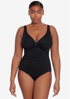 Lauren Ralph Lauren Beach Club Solid Twist One-Piece Swimsuit - Black